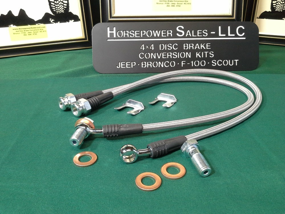 1966-75 Early Ford Bronco Disc Brake Conversion CALIPER HOSE SET w/7/16