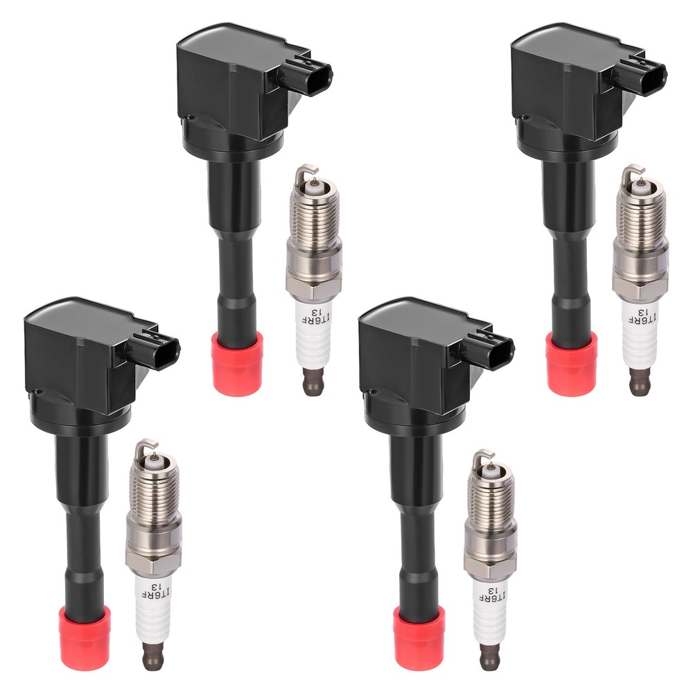 Set of 4 Ignition Coils and Spark Plugs For Honda Civic Hybrid 1.3L 2003-2005