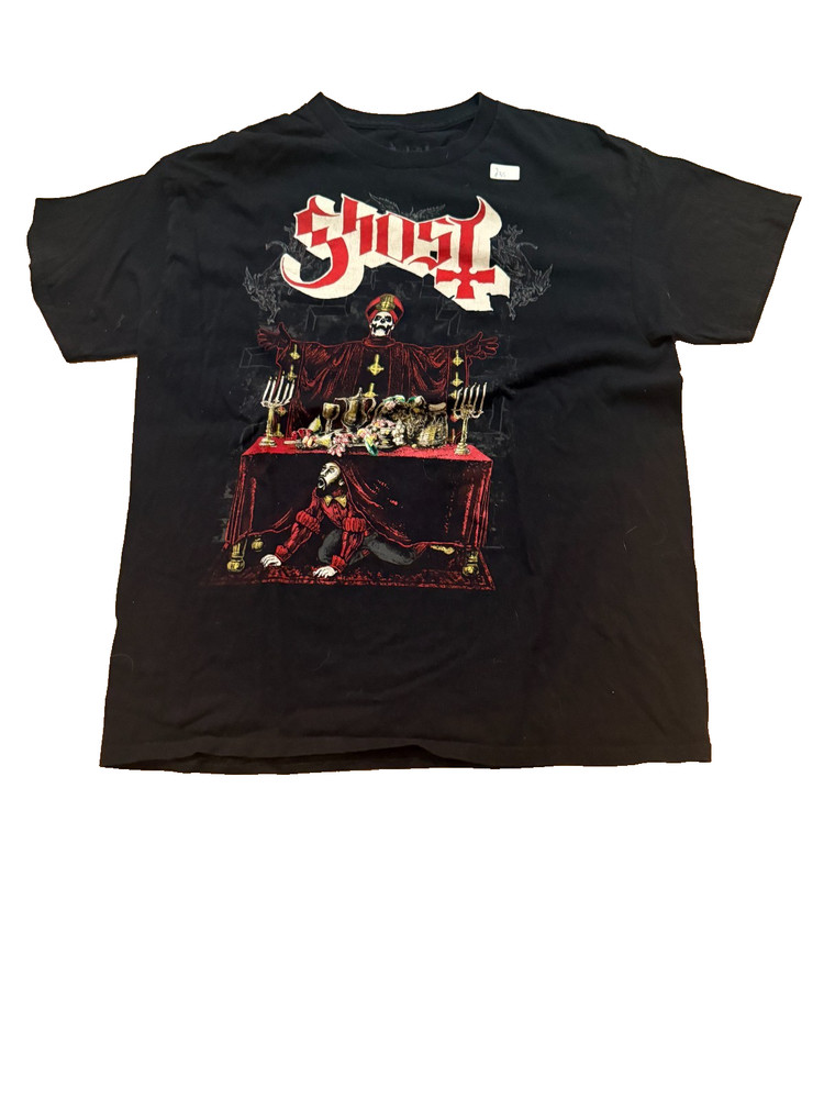 Ghost Band Black Graphic T-Shirt Men’s Large Heavy Metal Tee