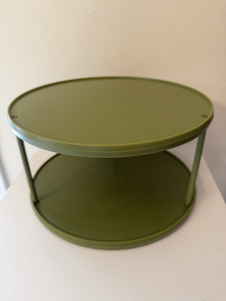 VTG Rubbermaid Avocado Green #2725 2 Two Tier Lazy Susan Turntable Spice Rack