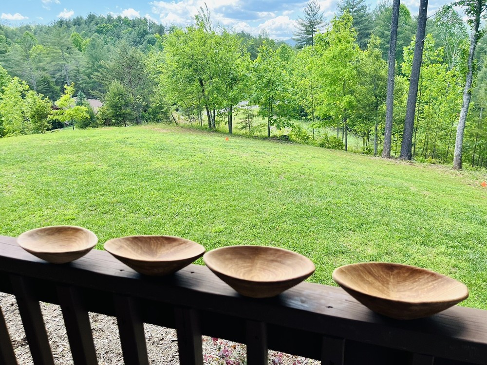 Set of  4 Handcrafted Wooden Serving Bowls Trinkets Africa Wood Carved