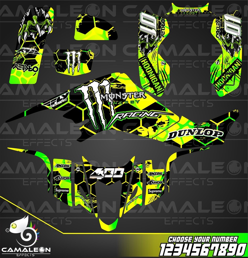 Suzuki LTZ 400 ATV Quad Wrap Graphics Stickers Kit 2003-2008 KFX 400 Compatible