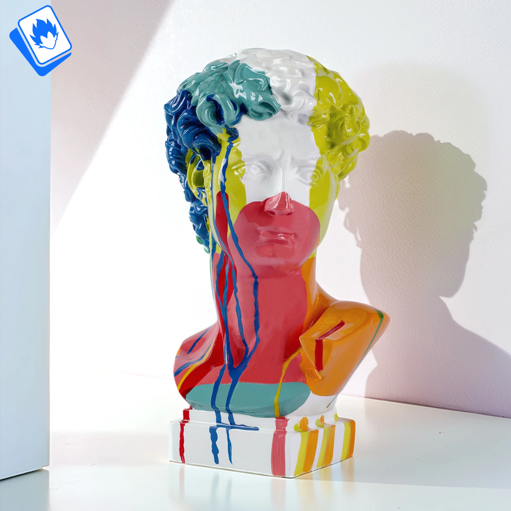 🏛 Modern Decorative Statue Head of David 30cm Art ✨ Collectible Ornament