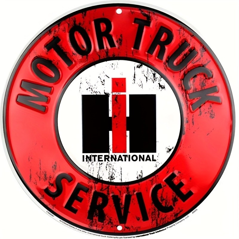 Vintage International Harvester Truck Dealer Metal Sign 8x8 Inch