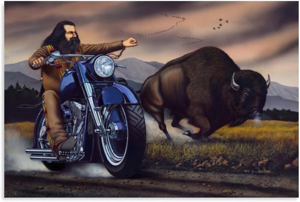 David Mann Biker Motorcycle Poster 24x36 Unframed Wall Art Decor Gift