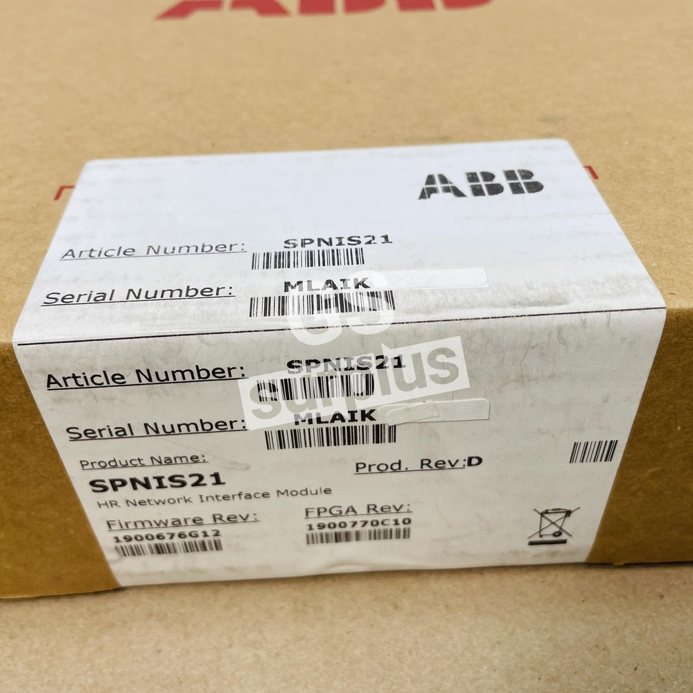 ABB SPNIS21 Symphony Plus Network Interface Module (New Surplus)