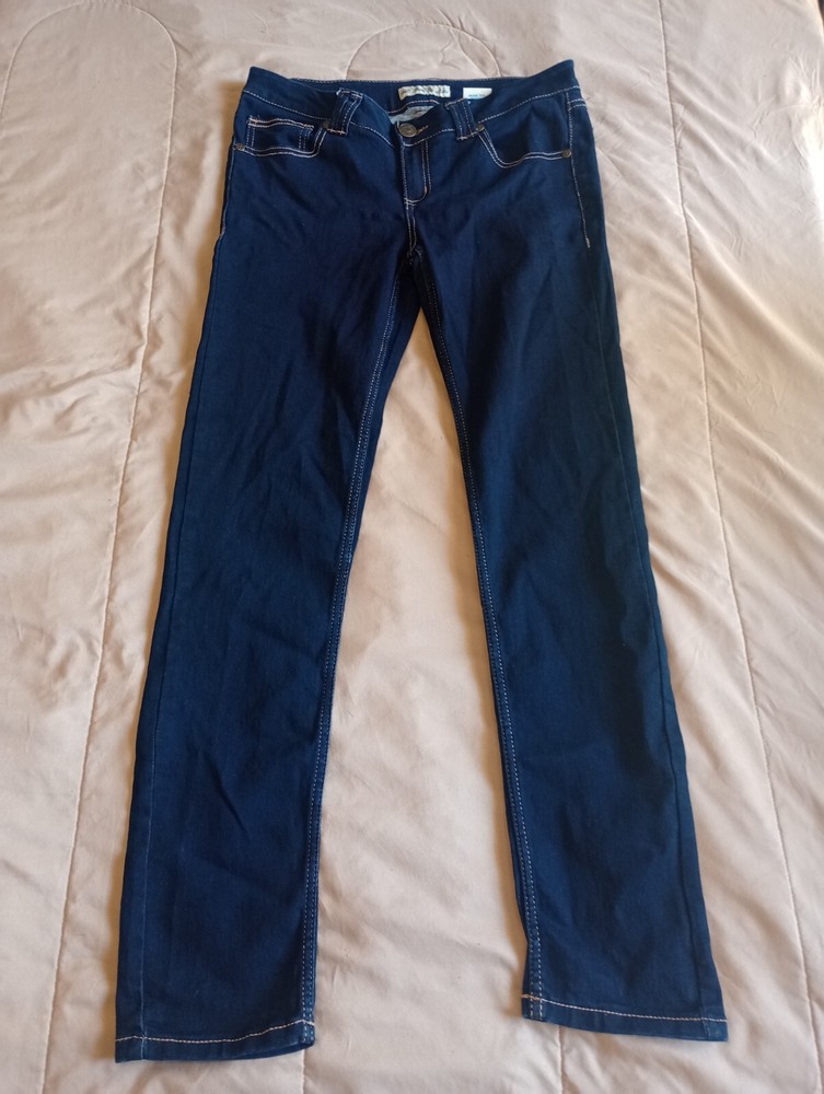 Paris Blues Jeans Womens Juniors Size 9 Dark Blue Denim Low Rise Skinny Leg