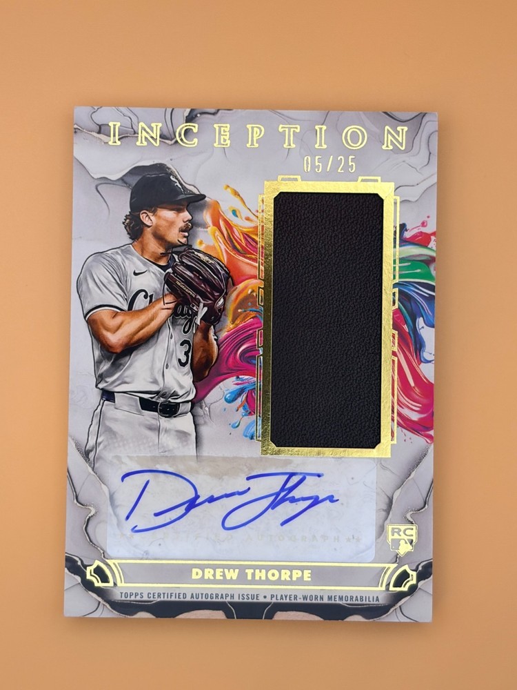 2025 Topps Inception Drew Thorpe Auto Game Fielding Glove Relic #IAGR-DT 5/25