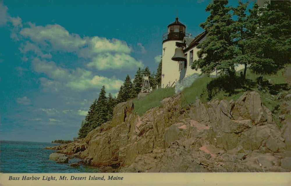 Vintage Bass Harbor Light Postcard Acadia National Park Maine ME-image