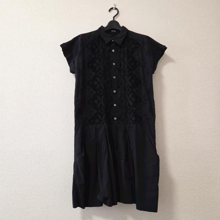 A-net zucca Japan Cotton Lace Dress Women Size M Black Japan Tsumori Chisato