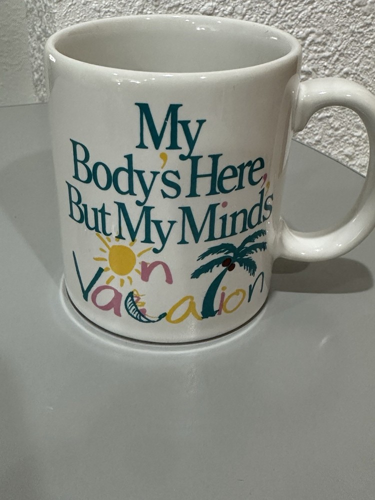 Vintage Peacock Papers Boston Painted Vacation Theme Humor Ceramic Coffee Mug