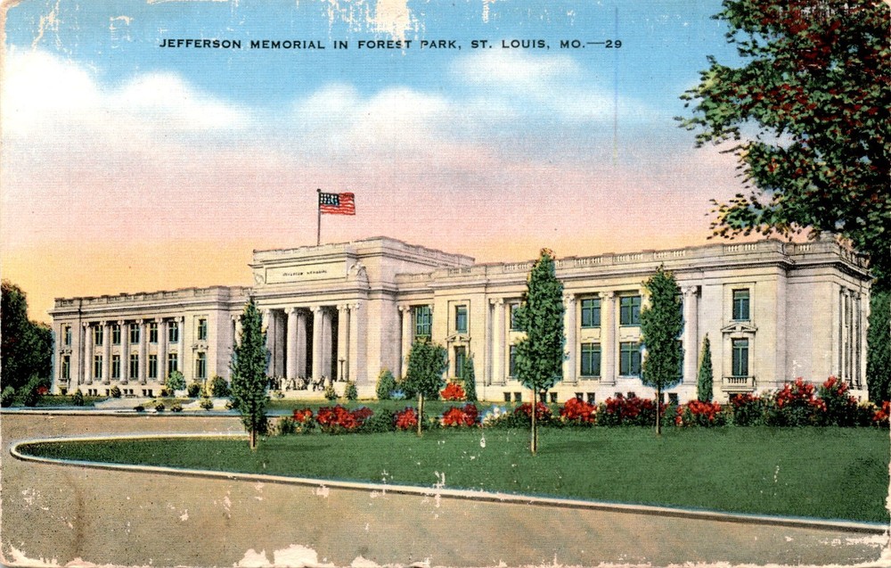 Jefferson Memorial, Forest Park, St. Louis, MO, Col. Charles A. Lindber Postcard
