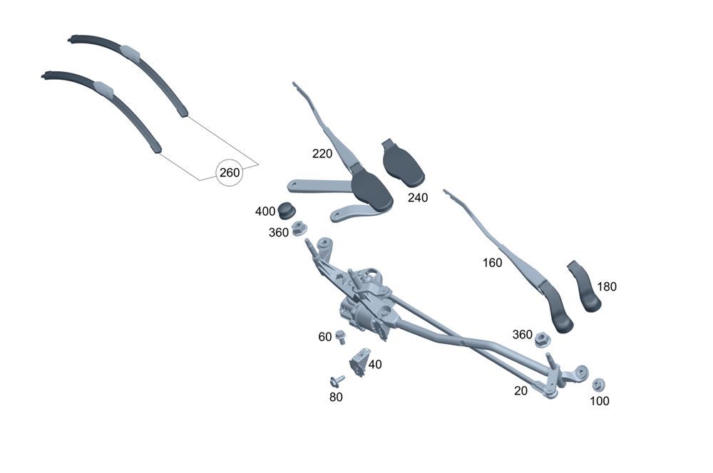 Genuine Mercedes-Benz Wiper Blade Repair Kit 254-820-64-00