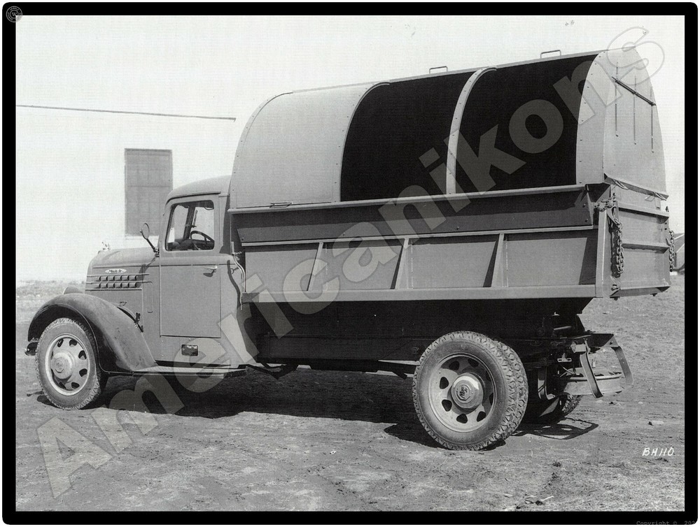 1936 Mack Trucks New Metal Sign: Mack Jr. Garbage Truck Model Pictured