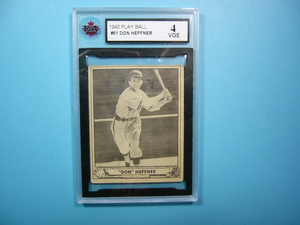 1940 Play Ball Gum Don Heffner MLB Baseball Card #51 KSA 4 VG/EX Condition