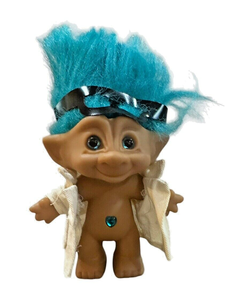 Turquoise Hair Heart Belly Troll Doll with Lab Coat-image