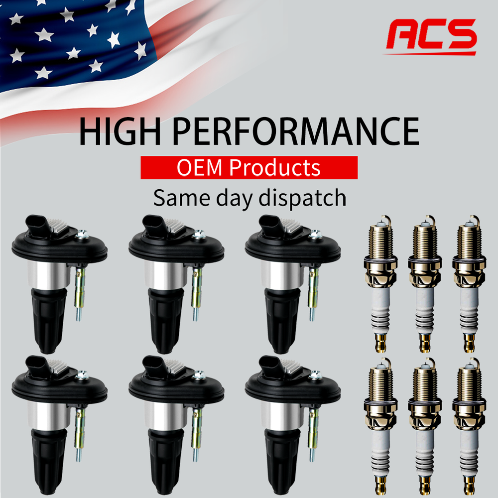 6X OEM Ignition Coils & Iridium Spark Plugs for Chevy GMC Isuzu 4.2L V6 UF303