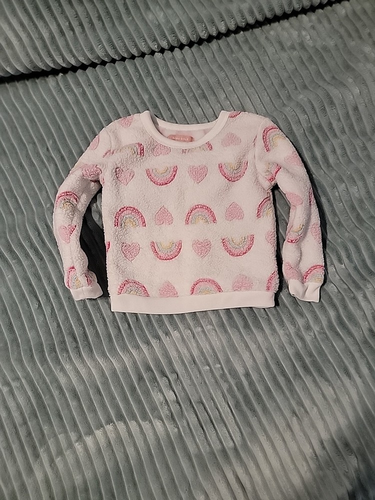 BCBG Girls Pink Rainbow Heart Long Sleeve Sweatshirt Size 2T