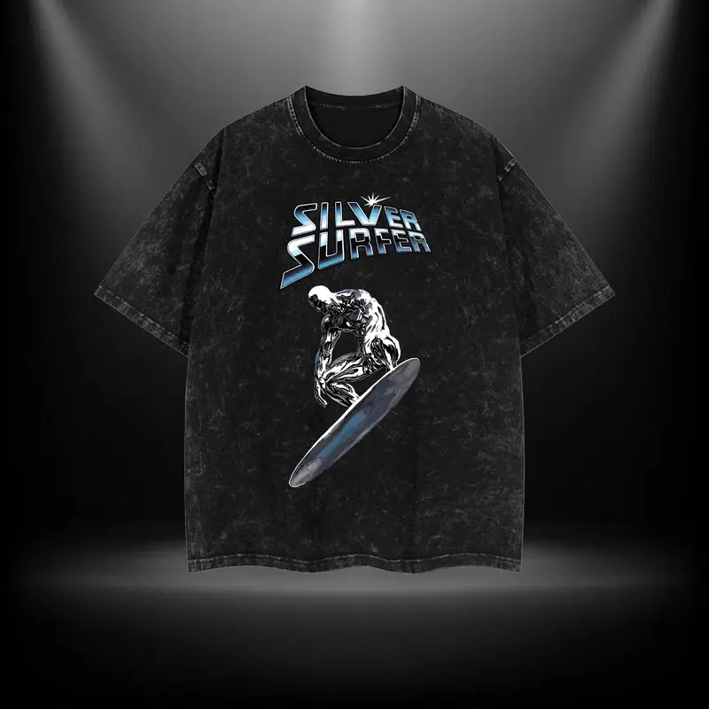 Silver Surfer Fantastic 4 MCU Comic Double Fantasy Graphic Tee Mens T-Shirt