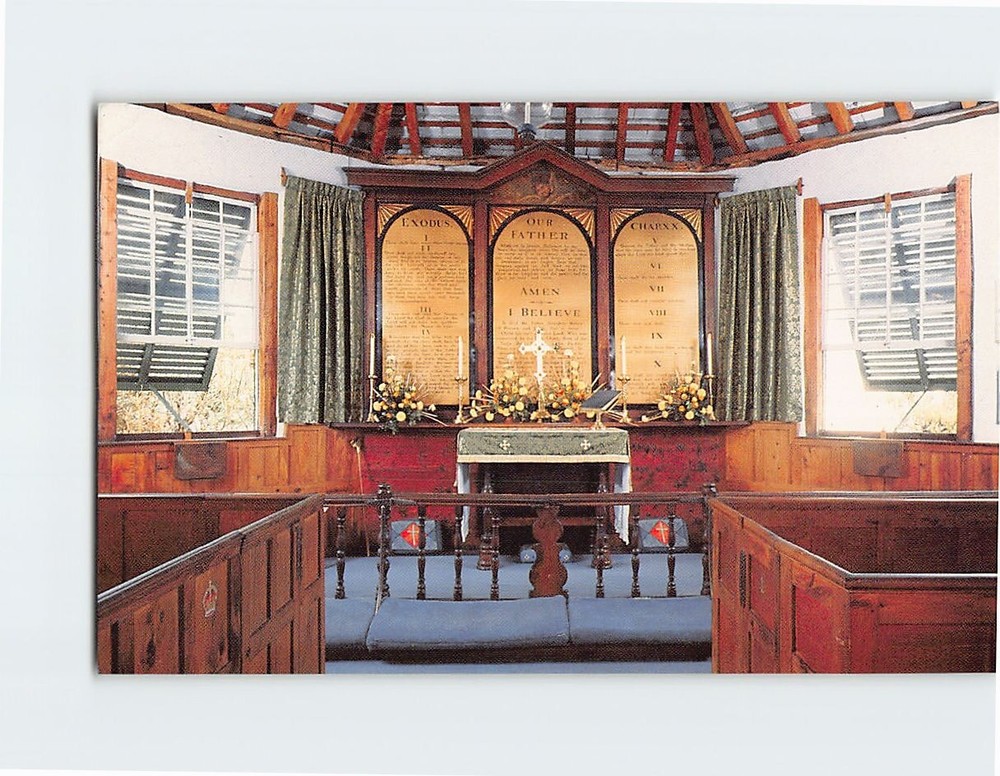 Postcard St Peter's Church Altar St George's Bermuda