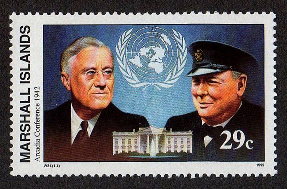 MARSHALL ISLANDS, SCOTT # 297, ARCADIA CONFERENCE 1942, WORLD WAR II, MNH-image