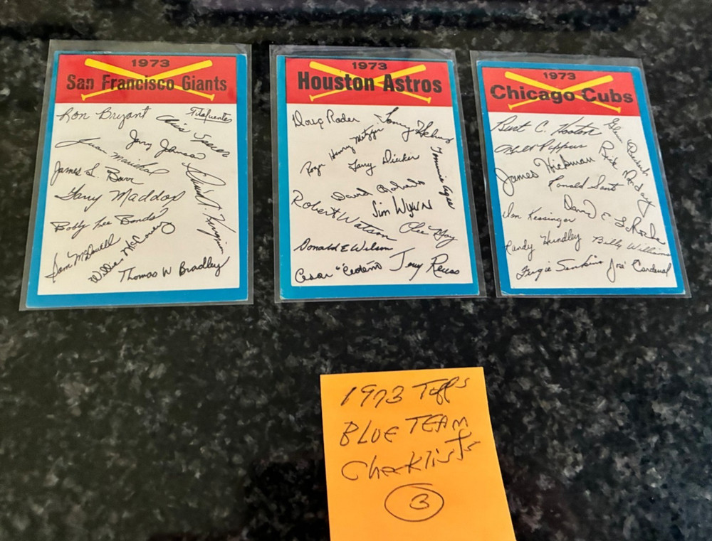 1973 Topps Baseball BLUE TEAM CHECKLISTS (UNMARKED)...............3 DIFFERENT