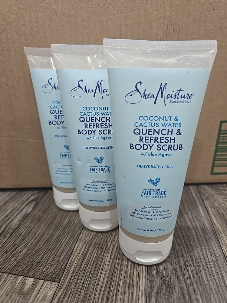 Shea Moisture Coconut Cactus Water Body Scrub 6 oz Pack of 3