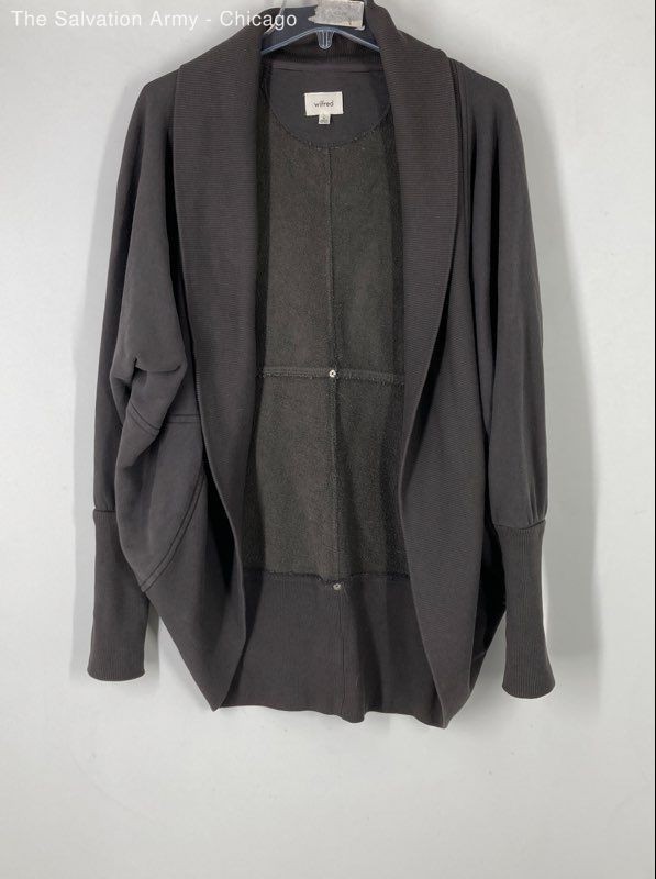 Wilfred Womens Dark Gray Long Sleeve Open Front Cardigan Sweater Size Medium