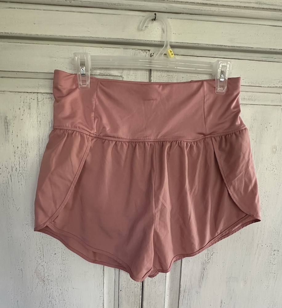 Love Tree Women's Running Shorts Coral, High-Waisted, Athletic, Lined, Size L