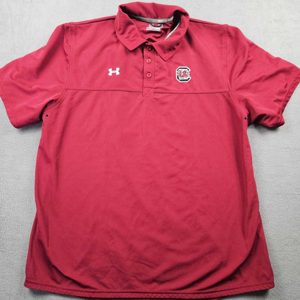 Under Armour South Carolina Gamecocks Polo Heatgear Mens XL Loose red