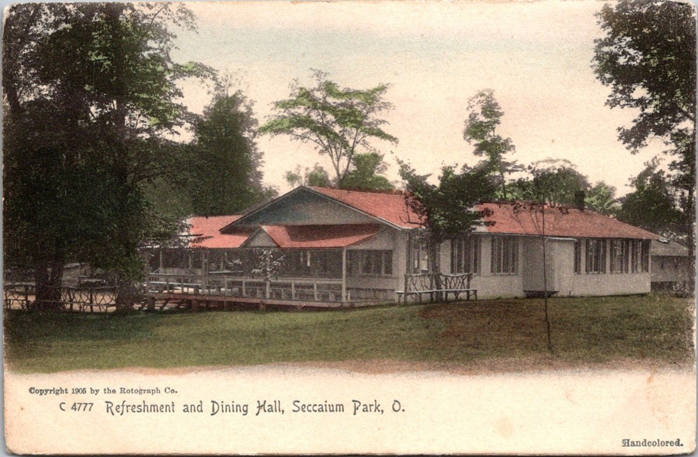Rotograph Postcard Seccaium Amusement Park Dining North Robinson Ohio 1906 22538
