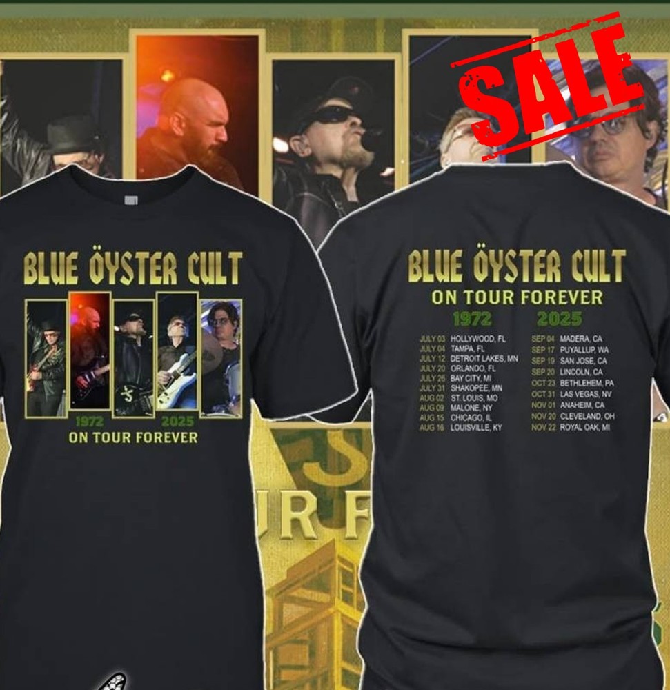 Blue Oyster Cult On Tour Forever 1972-2025 T-shirt  Size S-5XL  21D474