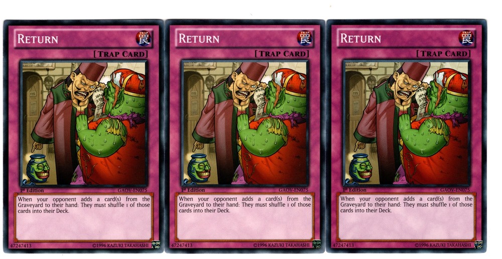 Yu-Gi-Oh GAOV-EN075 1st Edition Common 3X Return Near Mint Card