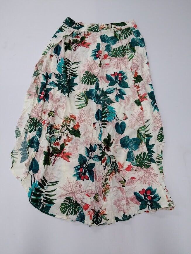 Floral Print Maxi Skirt with Side Slit - Large Size - Boho Summer Style
