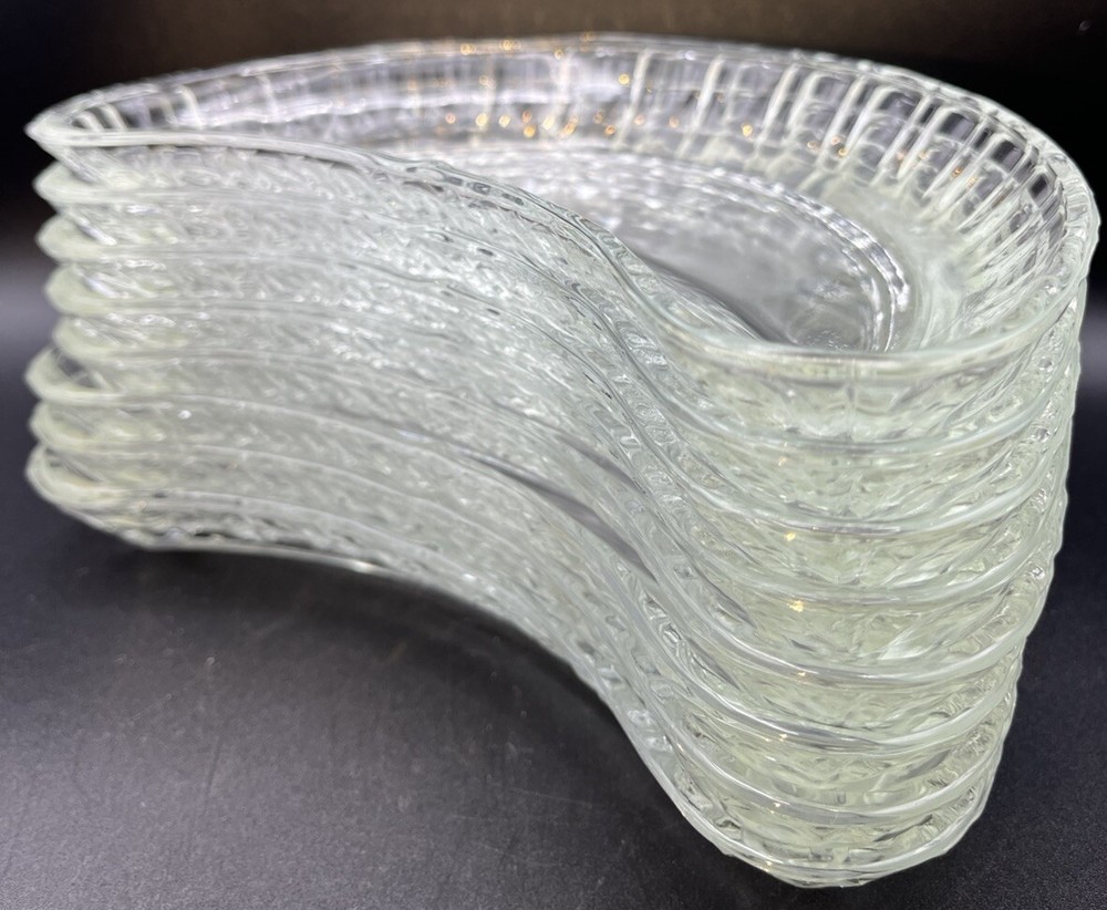 Complete Set Of 8 Colony Regency Crescent Half Moon Fostoria Salad Plates 1960s