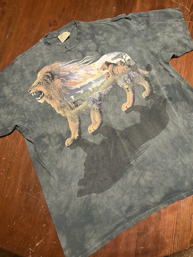 The Mountain Wolf Graphic T-shirt Green Tye Dye Nature XXL  Unisex tiger