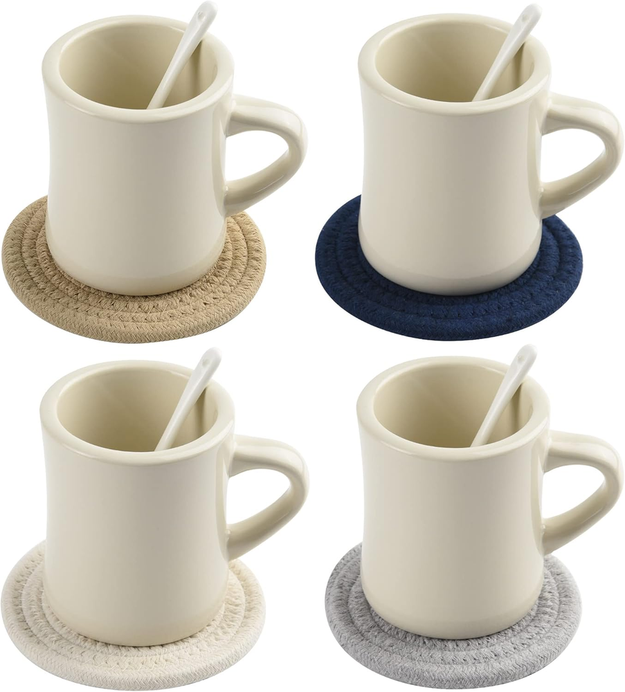 11Oz Ceramic Diner Coffee Mug Set Stoneware Coffee Cups Set for Restaurant, Dine