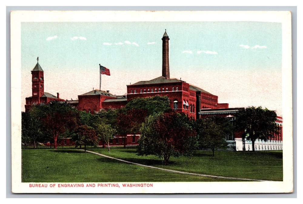 Washington D.C. Bureau of Engraving & Printing White Border Postcard