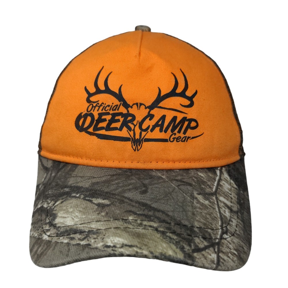Deer Camp Gear Snapback Hat OSFM Multicolor Camouflage Mesh Back Infinity