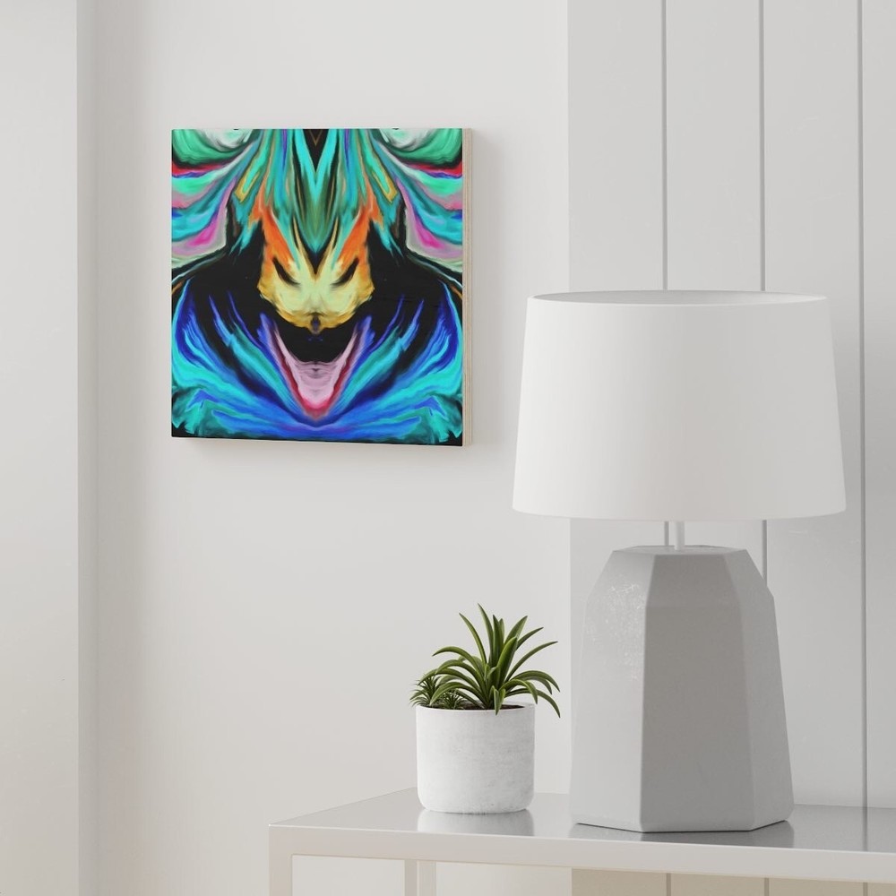 wooden canvas with unique abstract art done by arion friddle-image