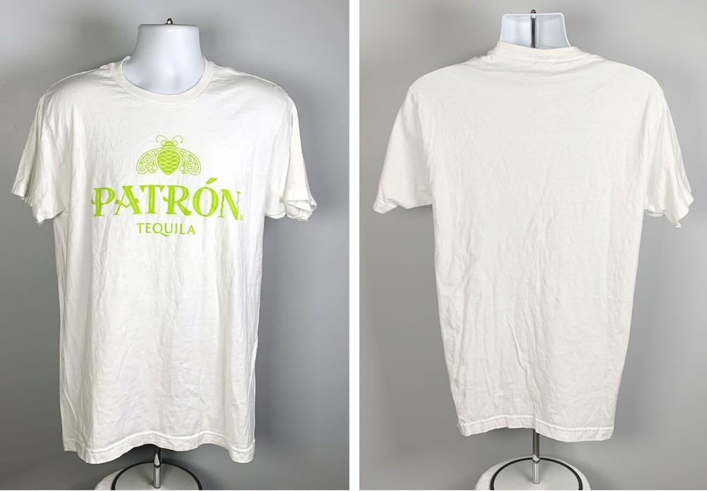 Patron Tequila Green Bee Logo T Shirt Mens Large Cotton