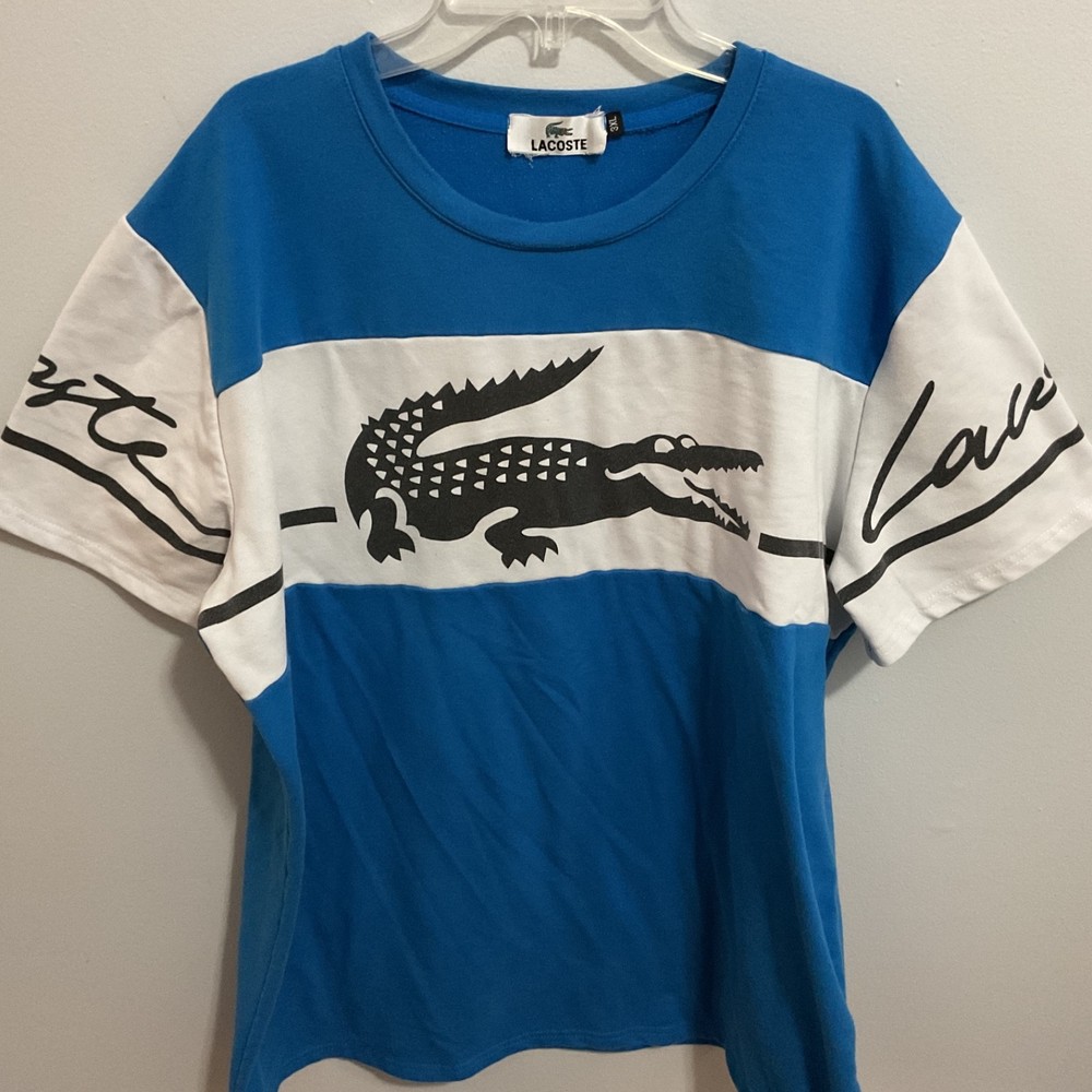 Vintage Lacoste Big Croc Graphic Short Sleeve T, 3XL,”Lacoste” Sleeve Graphic