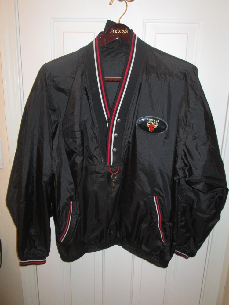 Vintage 90s Pro Player NBA Chicago Bulls Warm Up Jacket Windbreaker Mens Large