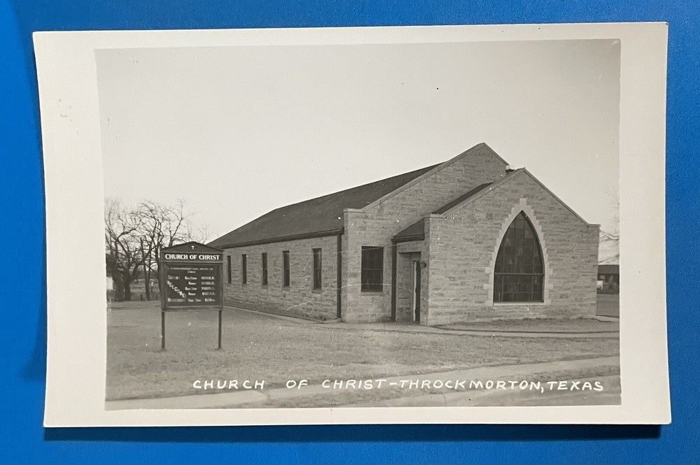 THROCKMORTON TEXAS TX Church Of Christ RPPC Photo Postcard