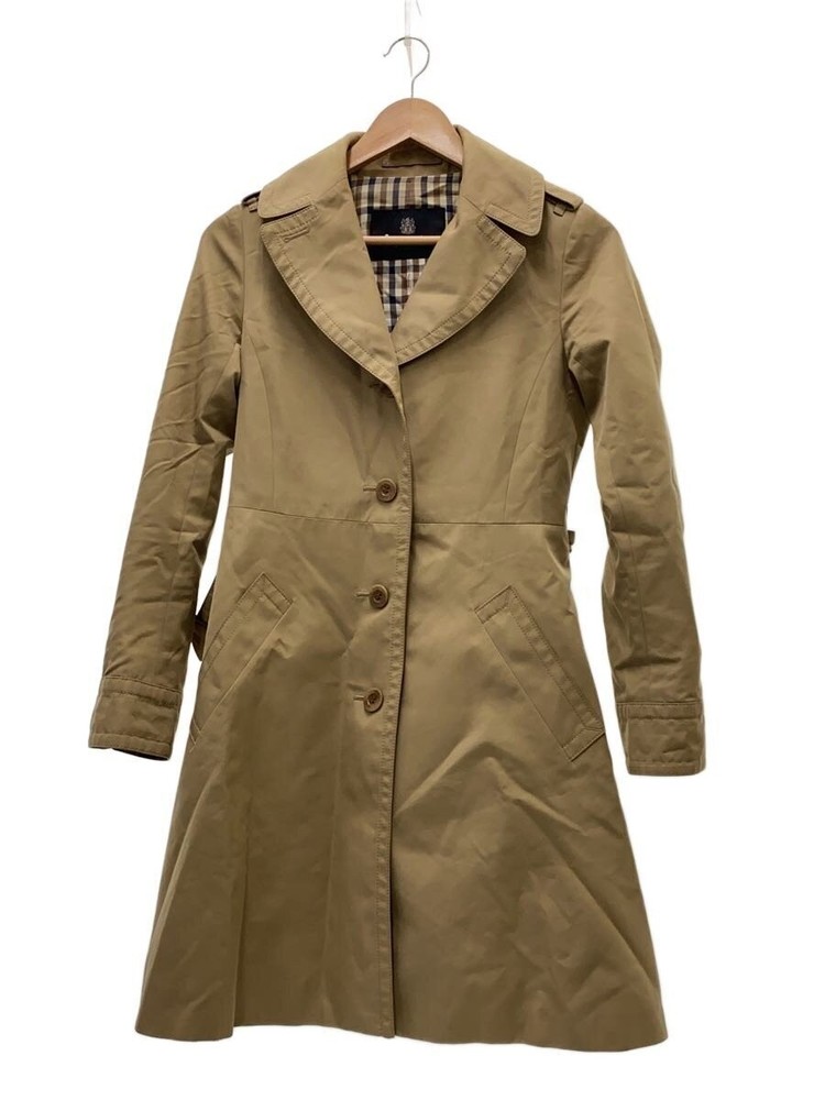 Aquascutum Stainless Steel Collar Coat/Short Trench Coat/-/Cotton/Cml/Plain/1254