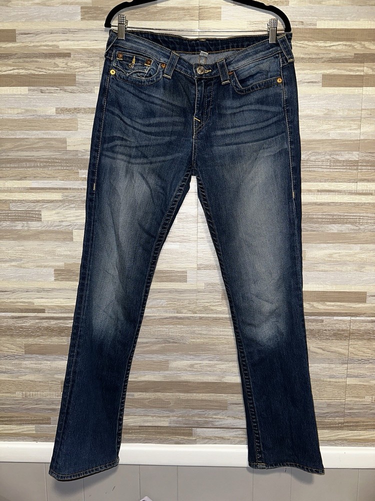 Vintage 2003 True Religion Jeans 32x30 Medium Wash Slim Straight Denim #B