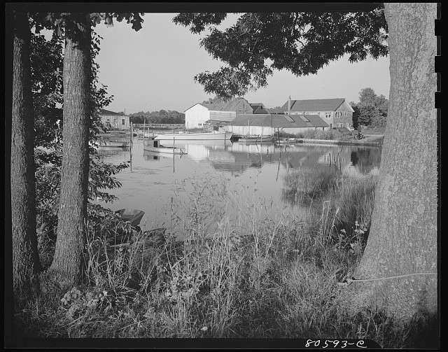 Photo:East New Market Maryland 1941 Fishing Village Waterfront Boats