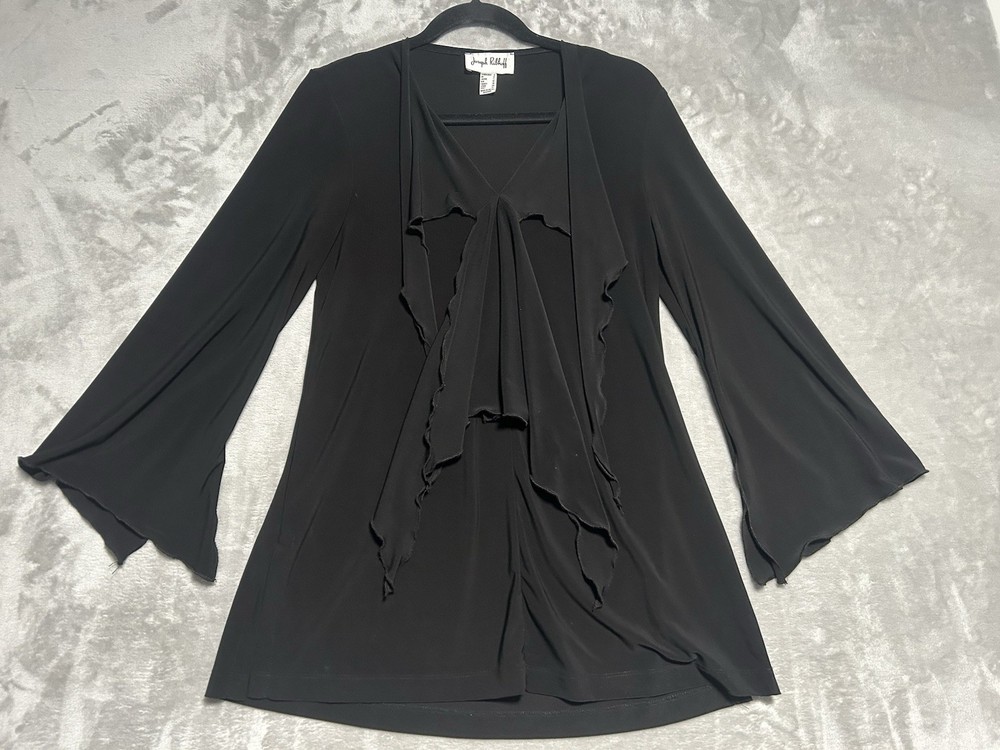 Joseph Ribkoff Tunic Blouse Top Women’s 8 Black Witchy Gothic