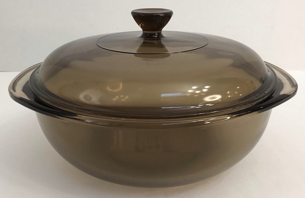 Pyrex Visions Glass Amber 023 Round 1.5 L Casserole Baking Dish With 623-C lid