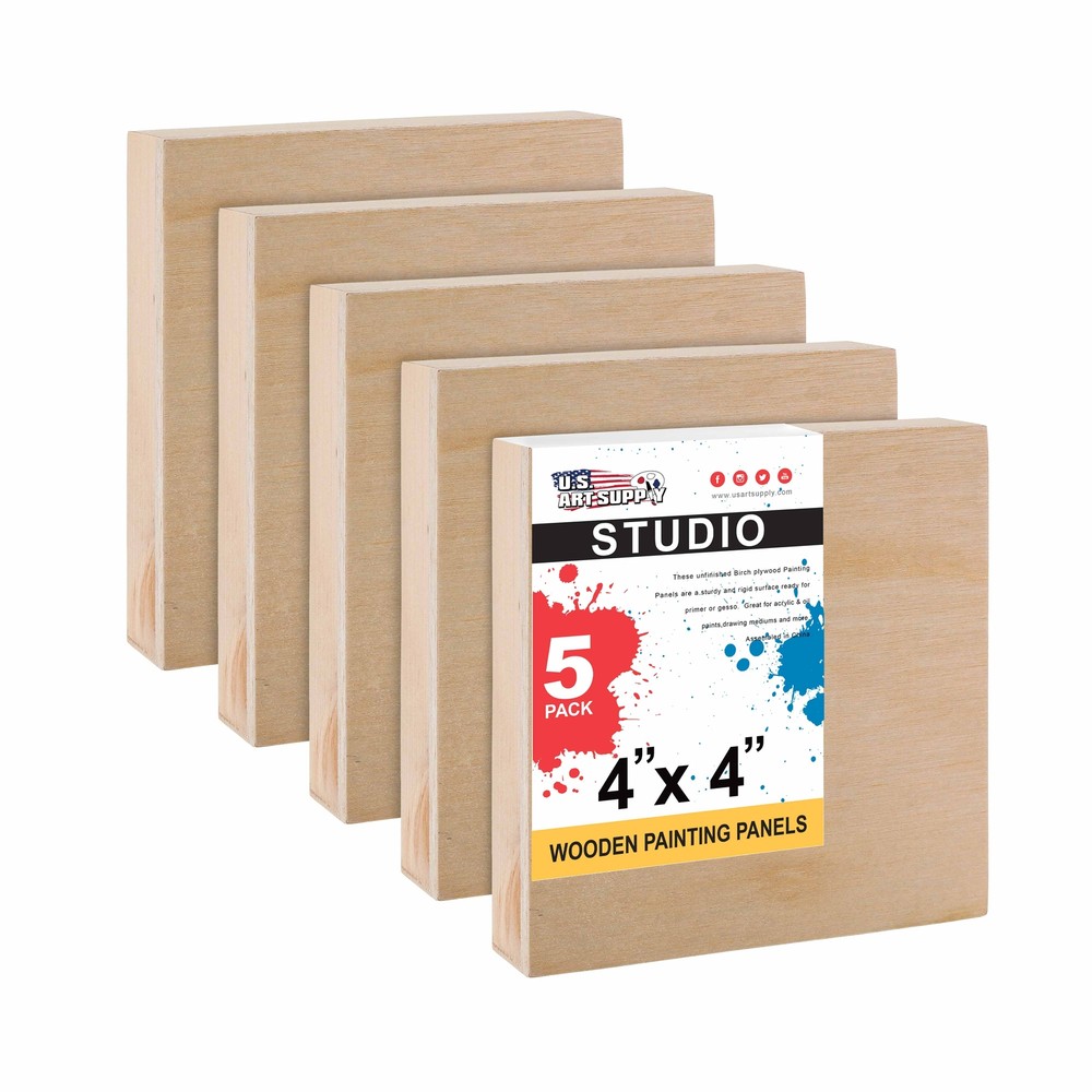4x4 Studio 3/4 Profile Depth Wood Artist Pouring Panel Boards 5-Pack
